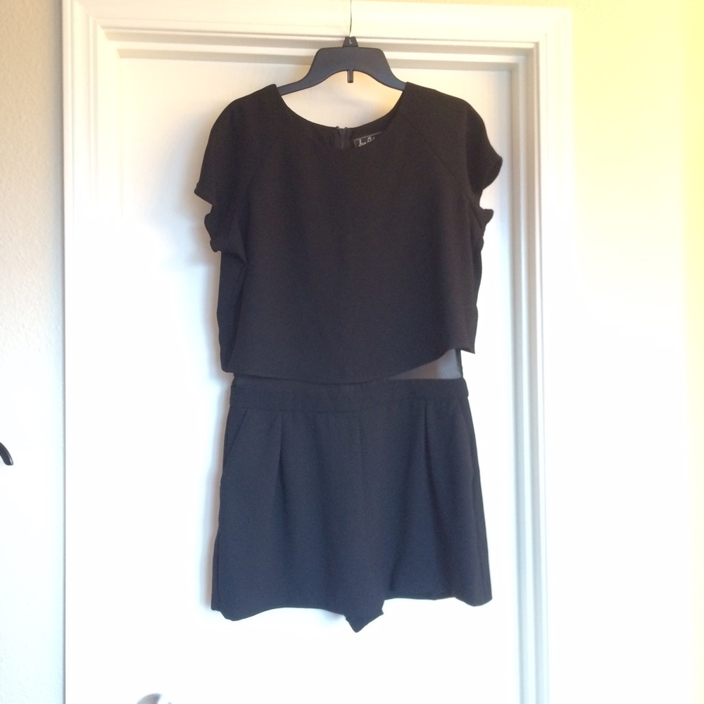 Sam Edelman black romper w/ see-thru mid section